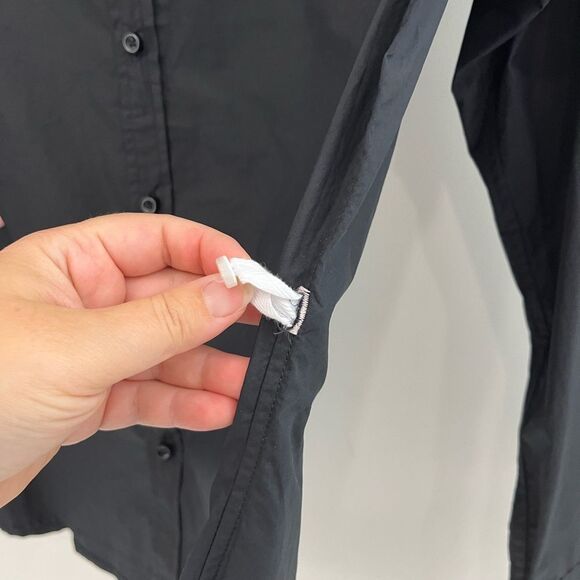 WEARCISCO paper cotton shirt in jet black Womens Large - Picture 5 of 9